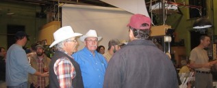 George Whitten and Pat O'Toole discussing sustainable ranching at the video premier.